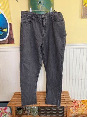 Universal Thread Boyfriend Black Gray Distressed Raw Hem Jeans 18